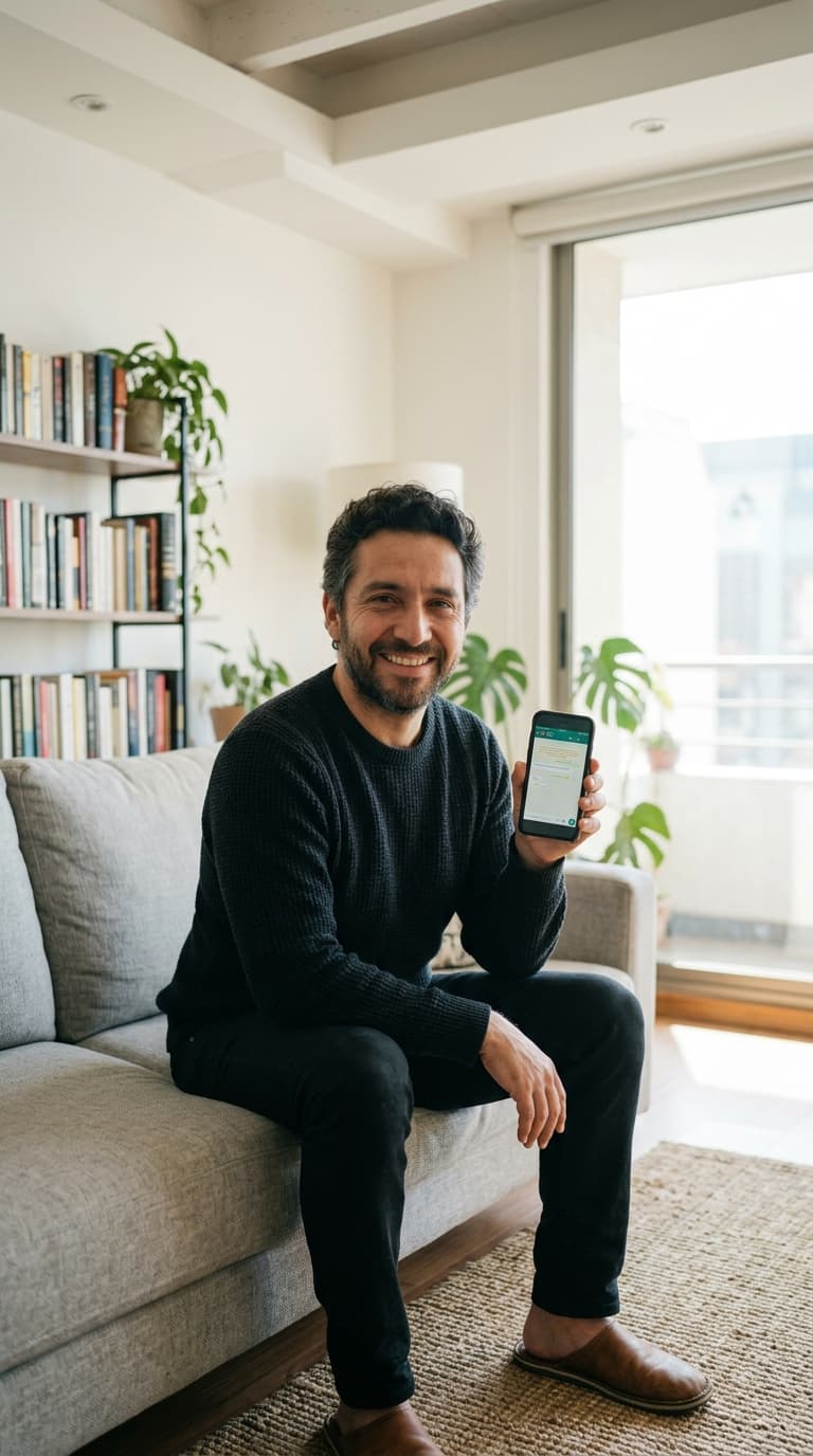 Cliente de facfast gestionando su factoring desde WhatsApp